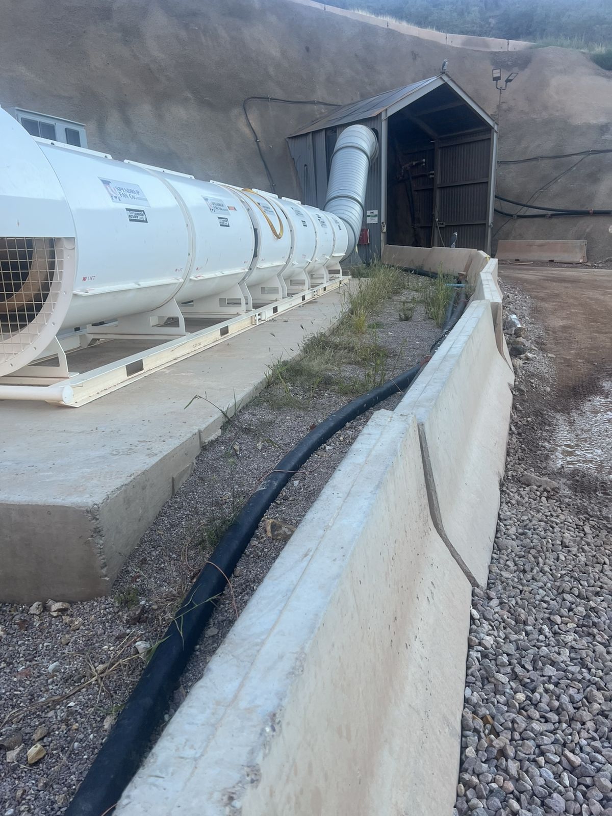 Ventilation fans at a tunnel portal