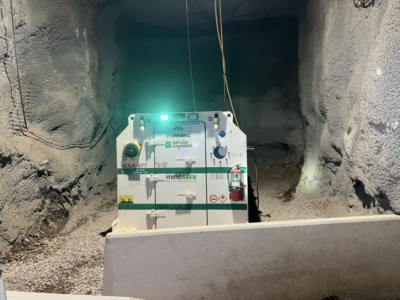 MineARC refuge chamber in an underground heading